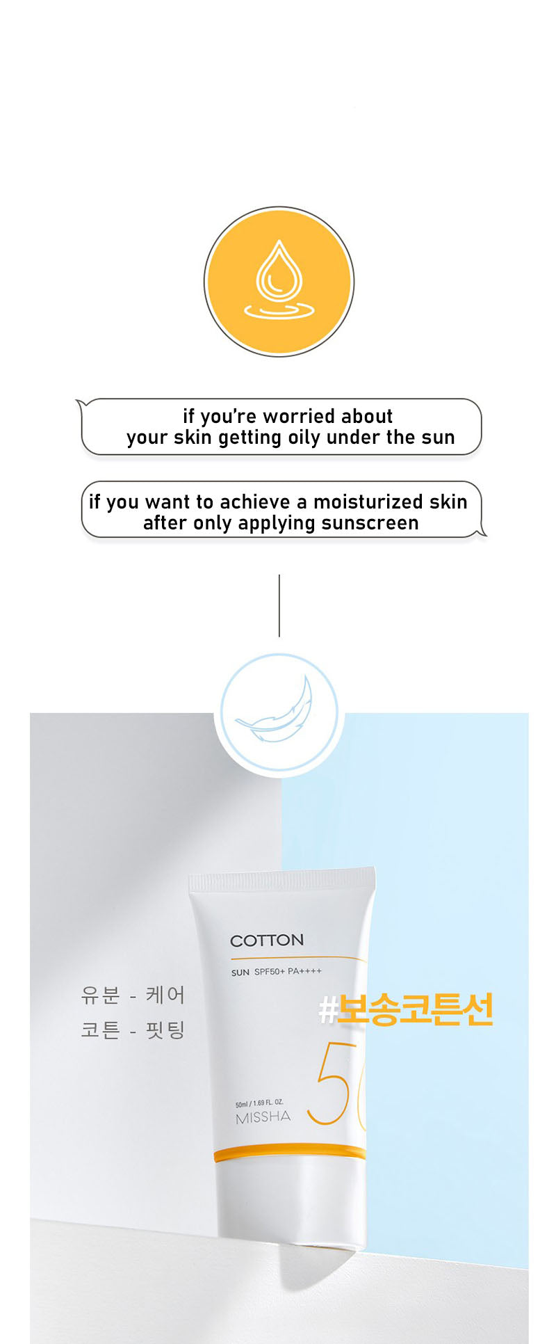 MISSHA All Around Safe Block Cotton Sun SPF50+ PA++++ 50 ml / 1.69 fl. onz.