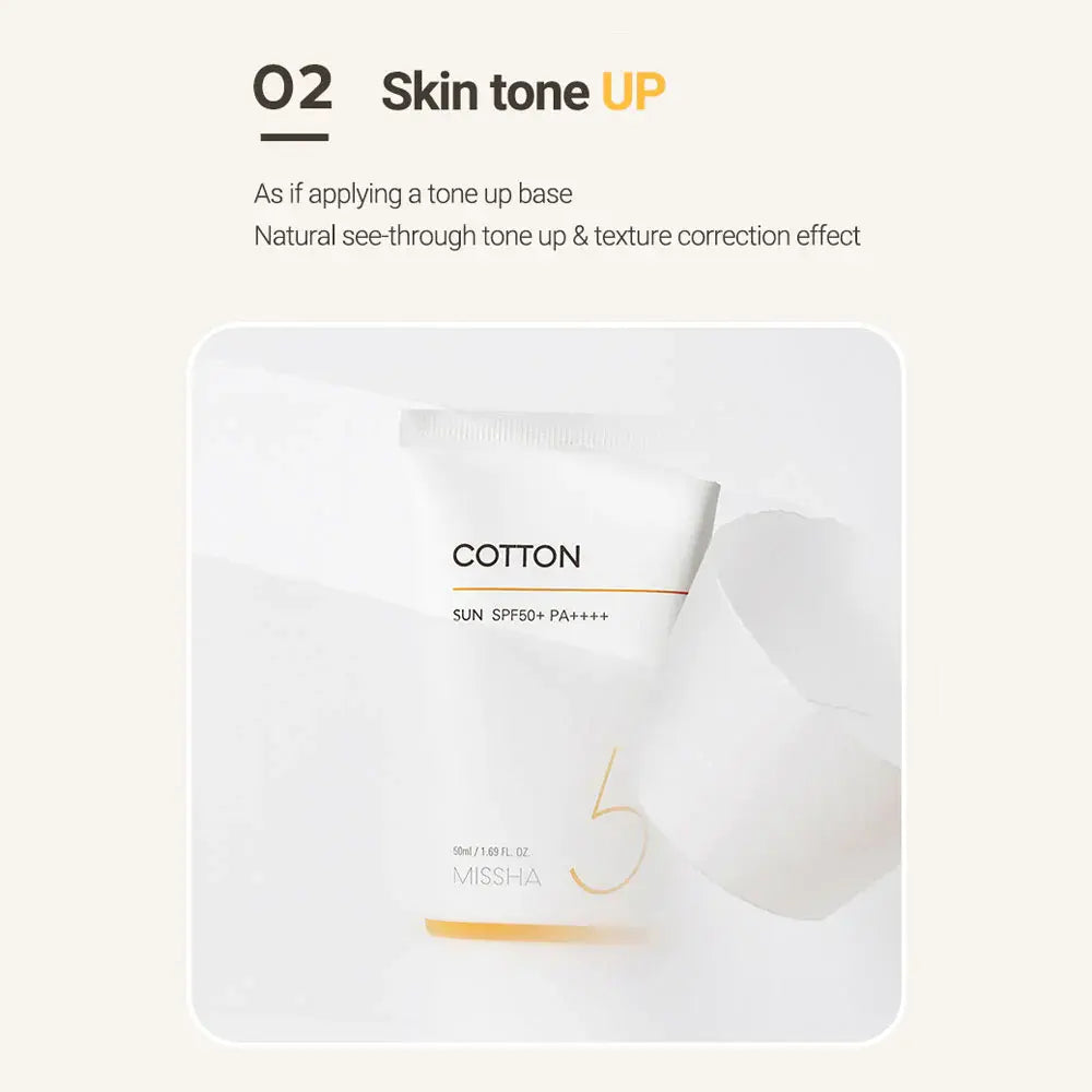 MISSHA All Around Safe Block Cotton Sun SPF50+ PA++++ 50 ml / 1.69 fl. onz.