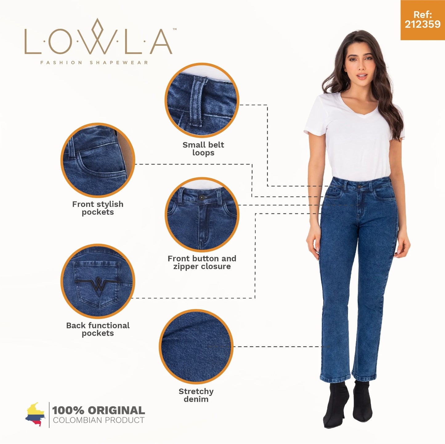 JEANS COLOMBIANOS RECTO MOM BUM LIFT 212359 PARA MUJER