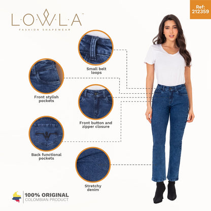 JEANS COLOMBIANOS RECTO MOM BUM LIFT 212359 PARA MUJER