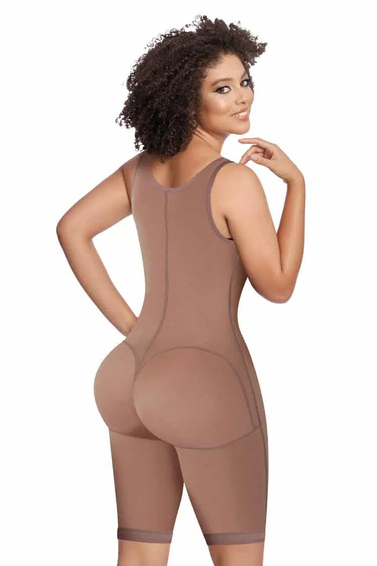 Bee Line Shaper for Women F010 | Knee Length high back girdle | Powernet