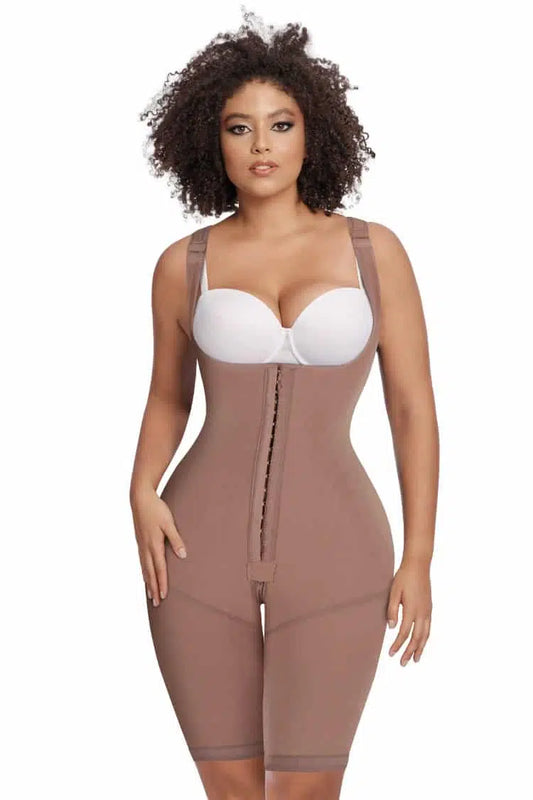 Bee Line Shaper for Women F010 | Knee Length high back girdle | Powernet