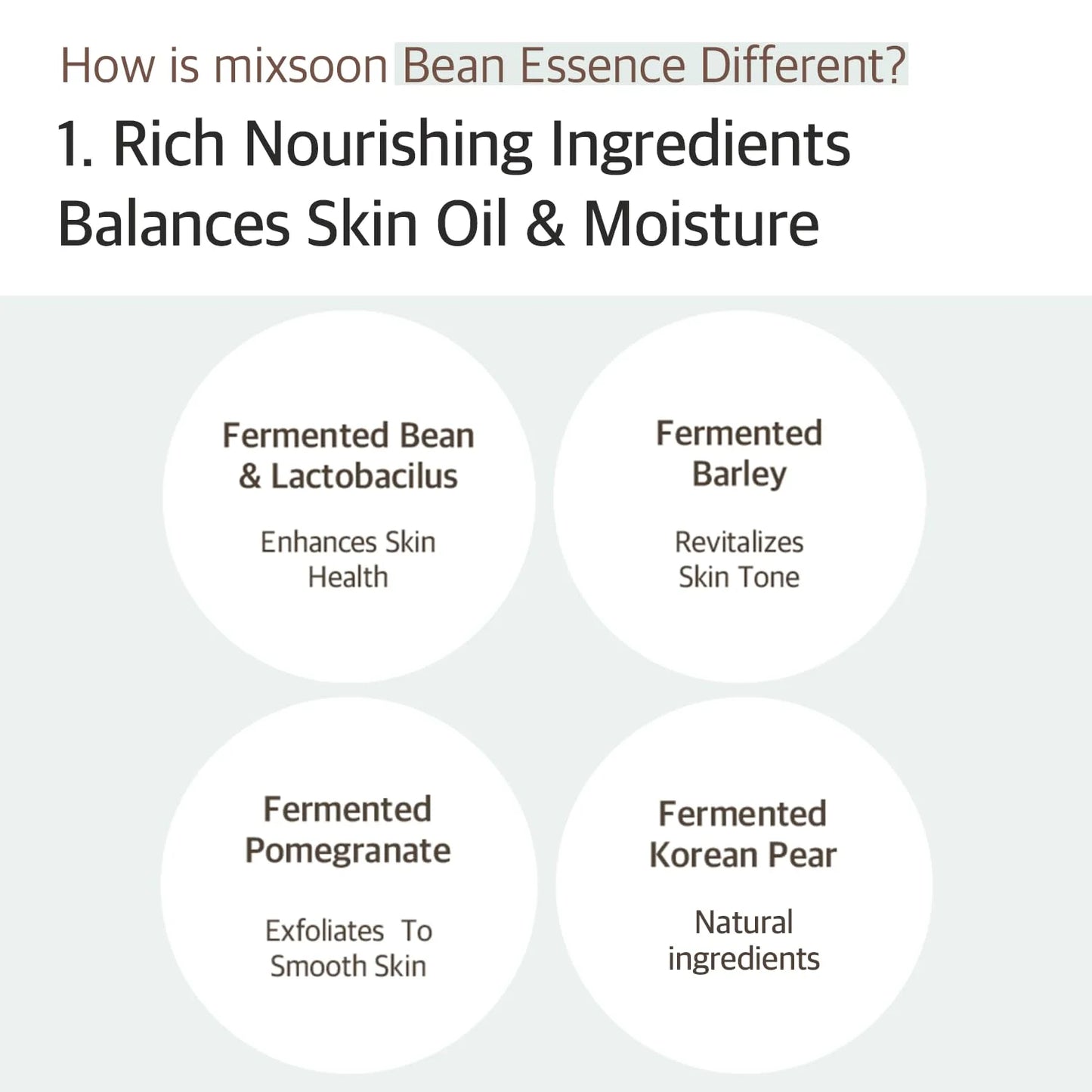 mixsoon Bean Essence 50ml / 30ml / 1.69 fl. oz. / 1.01 fl. oz.