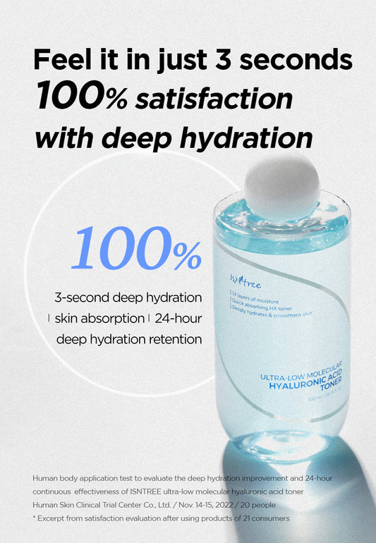 IsNtree Tónico de ácido hialurónico de peso molecular ultrabajo 300 ml / 10,14 fl. onz. 