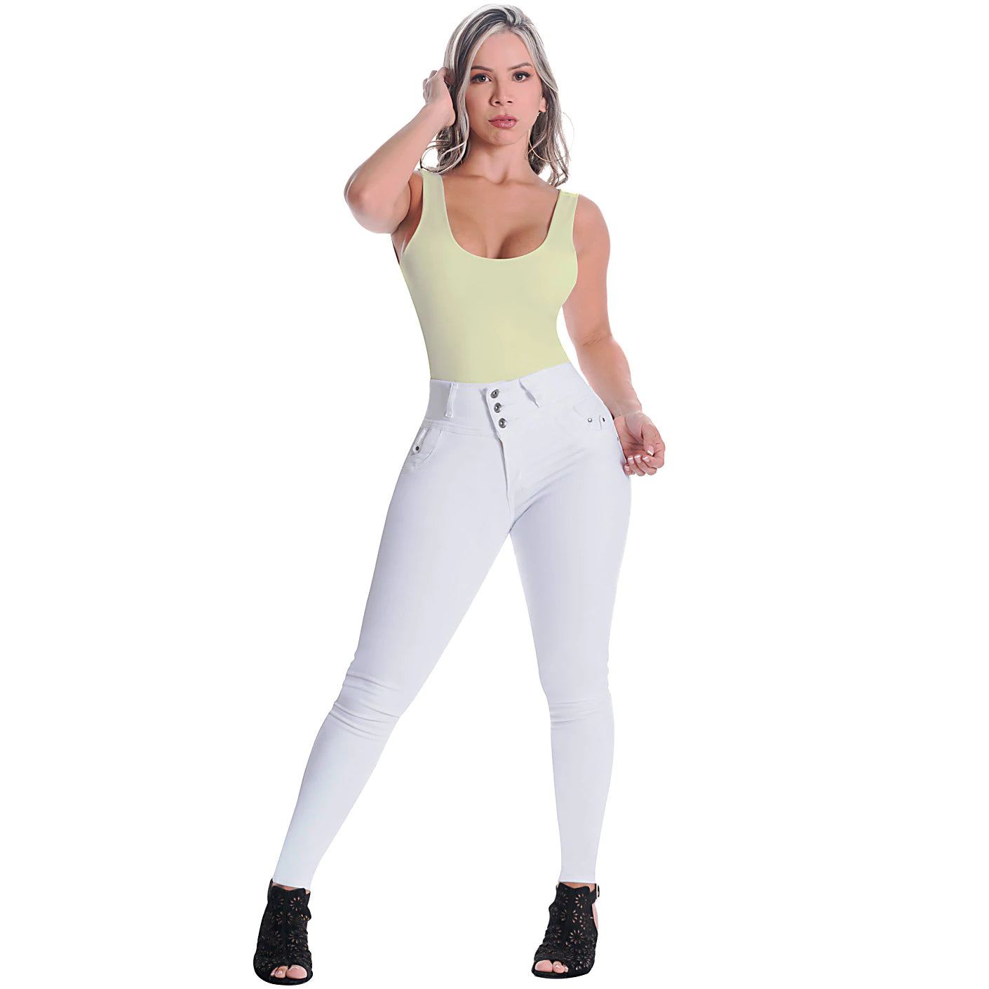 High Rise Colombian Butt Lifter Skinny Jeans For Women